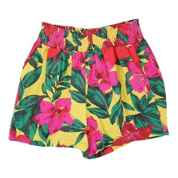 C&C California Linen Blend Shorts‎ Size Large Women's Floral Print - Picture 1 of 4
